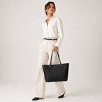 Classic structured tote shown from the side