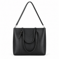 Convertible tote bag in black PU leather