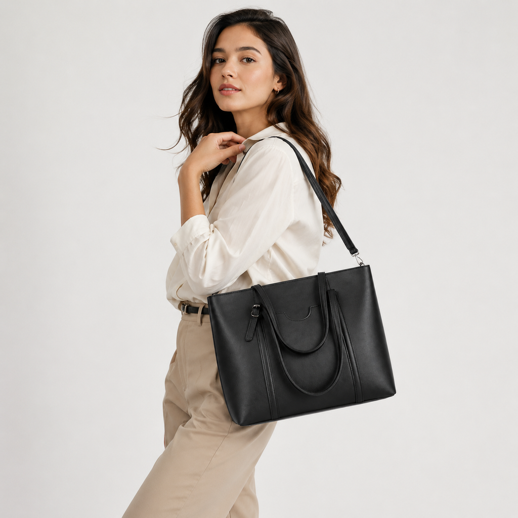 Convertible tote bag worn over the shoulder