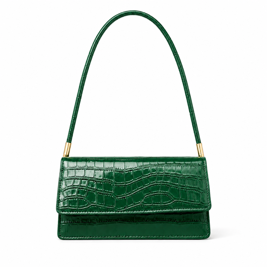 Croc-Effect Shoulder Bag