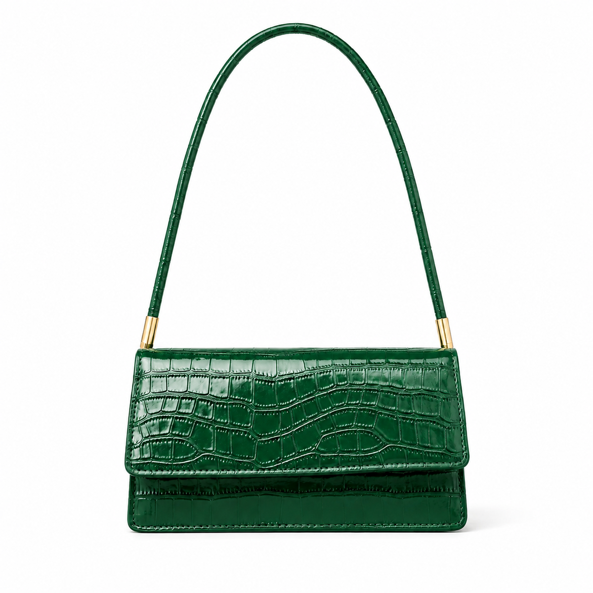 Croc-Effect Shoulder Bag