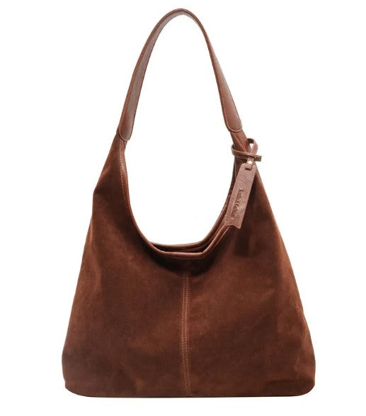 Suede Slouch Hobo Bag