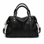Studded satchel bag in black PU leather
